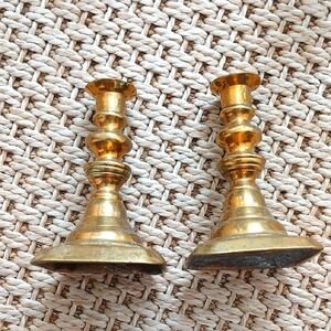 Elegant 2 Brass Candlestick Holders